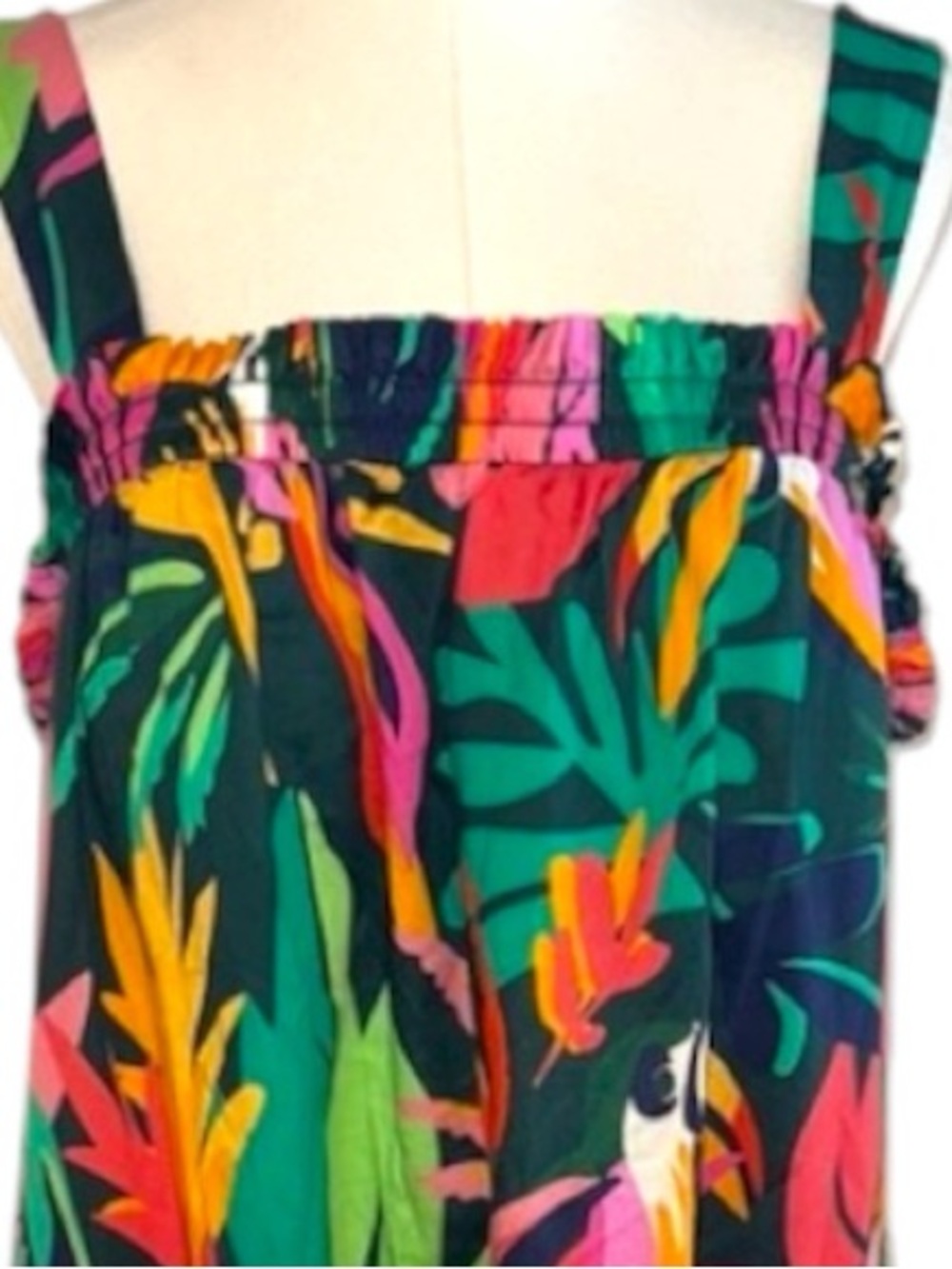 Soma bold Tropical leaf Toucan Cotton vibrant Maxi Bra Dress - Picture 2 of 9